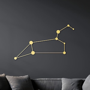 Leo constellation, leo zodiac wood sign, leo wall decor, astronomy wall art, august birtday gift, celestial wood decor