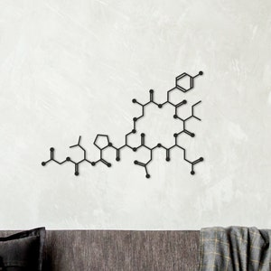 Oxytocin molecule - Love hormone,Chemical wall decor,Wood art,Molecular formula