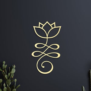 Loto Unalome, arte della parete di loto, unalome, arte della parete buddista, decorazione della parete zen, decorazione della parete di loto, decorazione della parete dello studio di yoga, arte della parete in legno zen