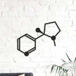 Nicotine wall art, molecule wood decor, cigarette art, chemistry decoration, biology room decor, chemistry wall art, biology wood wall decor