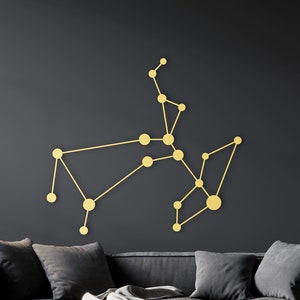 Sagittarius constellation, sagittarius wood wall art, space themed room decor, woodsy decor, custom constellation