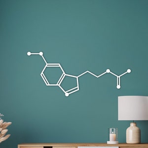 Melatonin molecule wall art, sleep hormone wood decor, chemistry decoration, medical wood artwork, chemistry wall art, chemistry wood art