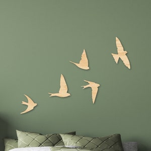 Flock of birds wall art, wooden bird, housewarming gift, birds in flight decor, relaxing wall art, wooden decorations