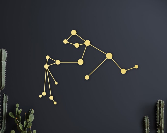Aquarius Constellation Wood Sign: Zodiac Wall Decor
