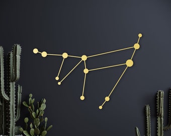 Steinbock Holz Wandkunst, Raum Dekor, Raum Dekor, Astrologie Geschenke, himmlische Dekor
