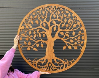Celtic tree of life, tree of life wood, celtic rope knot tree, wooden wall art rustic decor, large wood wall art, unique home decor