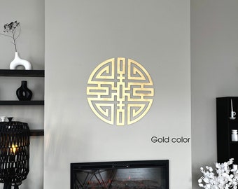 Wealth attraction wall art, cai symbol, chinese decoration, longevity health sign, energy yoga wall hanging, success sign