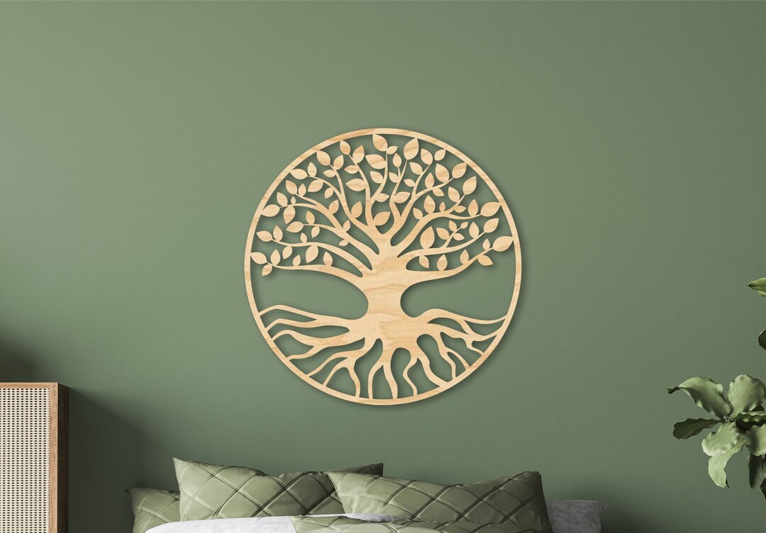 Wooden Tree of Life, Wooden Wall Art Tree, Circular Art, Tree of Life