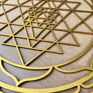 Sri Yantra Wooden Wall Art: Geometric Chakra Decor image 9