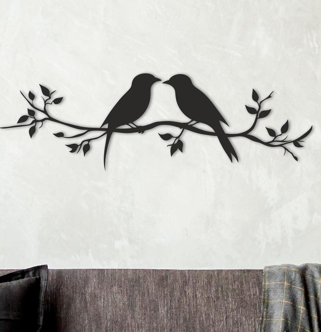 Birds on Branch Wooden Wall Art: Nature Home Decor - Etsy