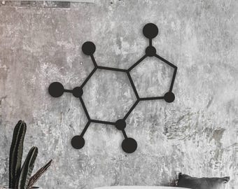 Caffeine Molecule Metal Wall Art: Coffee Decor - Etsy