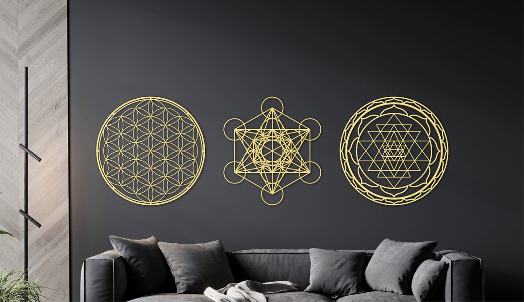 Sri Yantra, Metatron, Flower of Life Wall Art, Sacred Geometry Wall Art ...