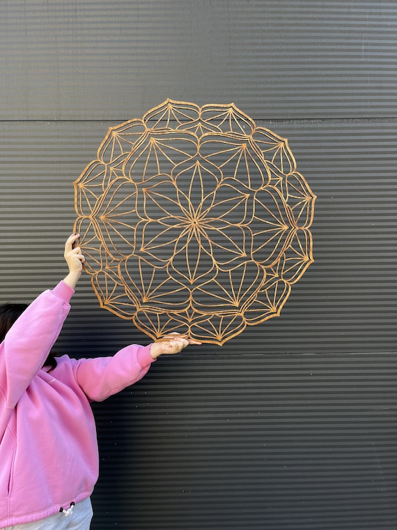 Wood Mandala Wall Art: Sacred Geometry Decor