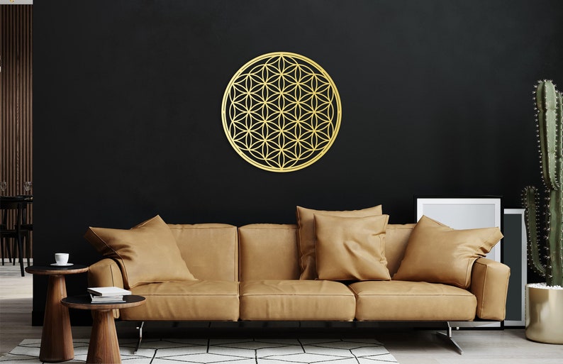 Wood Mandala Wall Art, Flower of Life, Meditation Decor, Yoga Wall Art