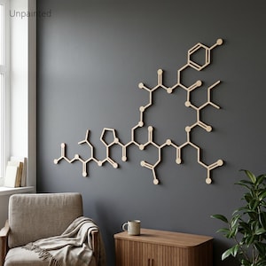 Oxytocin Molekül Wandbild, Liebes Hormon Kunst, Chemie Dekoration, Molekelformel Dekor