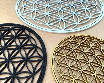 Wooden Flower of Life Wall Art: Sacred Geometry Decor