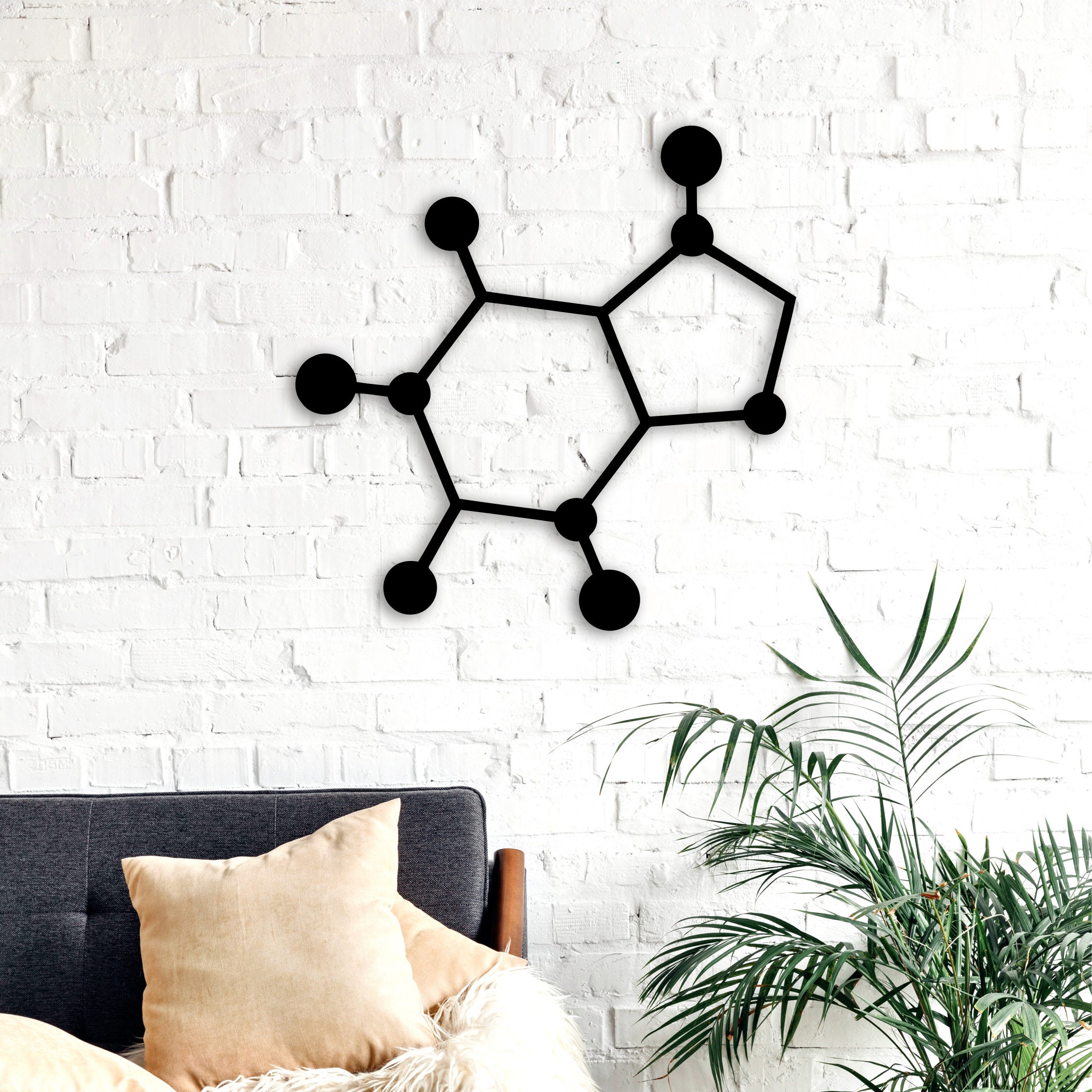 Caffeine Molecule Wooden Wall Art: Coffee Lover Decor - Etsy