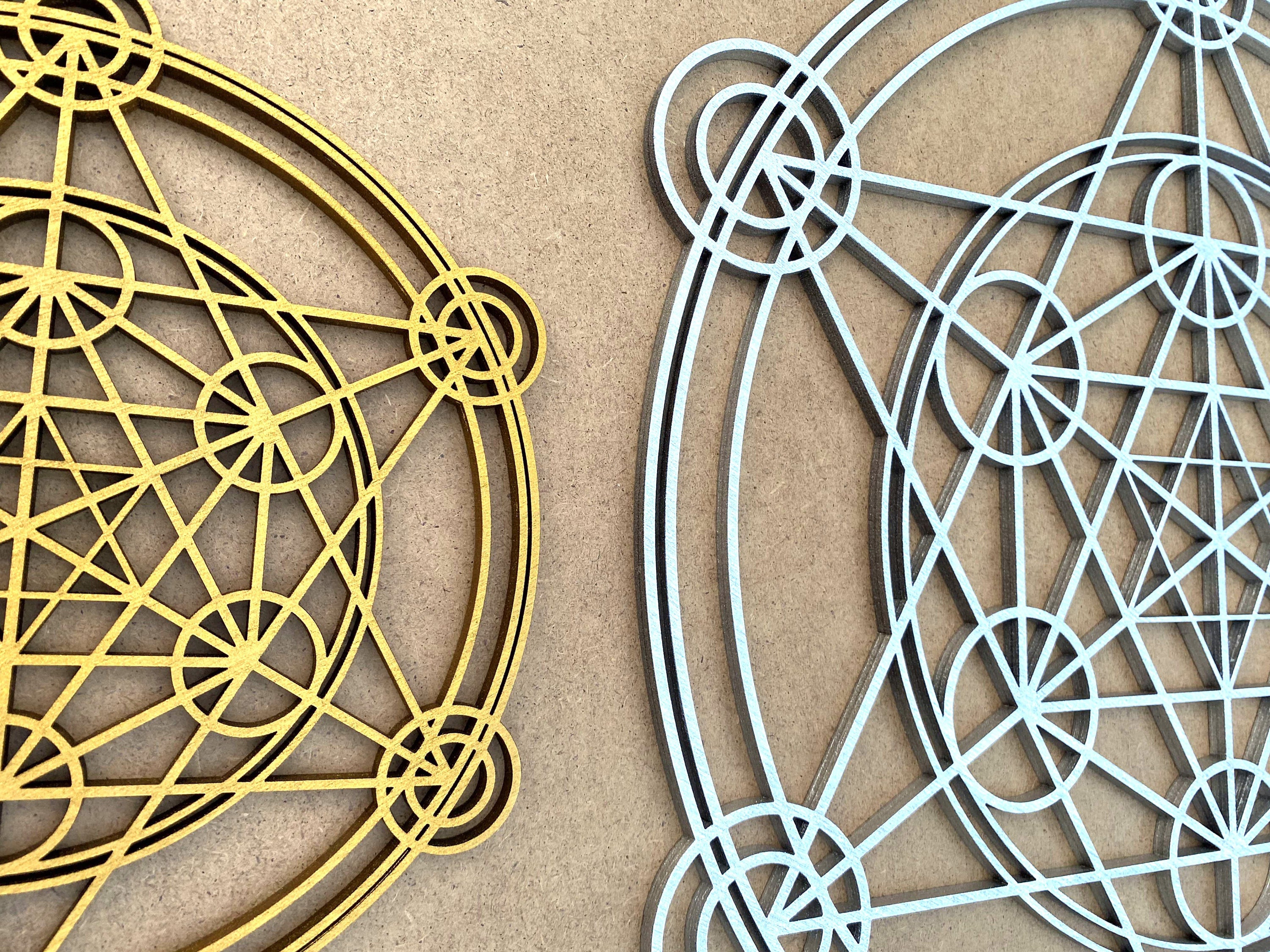Heilige Geometrie Wanddeko-Set Aus Holz – 4-teiliges Set Mit Spirituellen Symbolen Wie Auge Des Horus, Blume Des Lebens & Mehr – Perfekt Für Meditation, Yoga Oder Als Geschenk