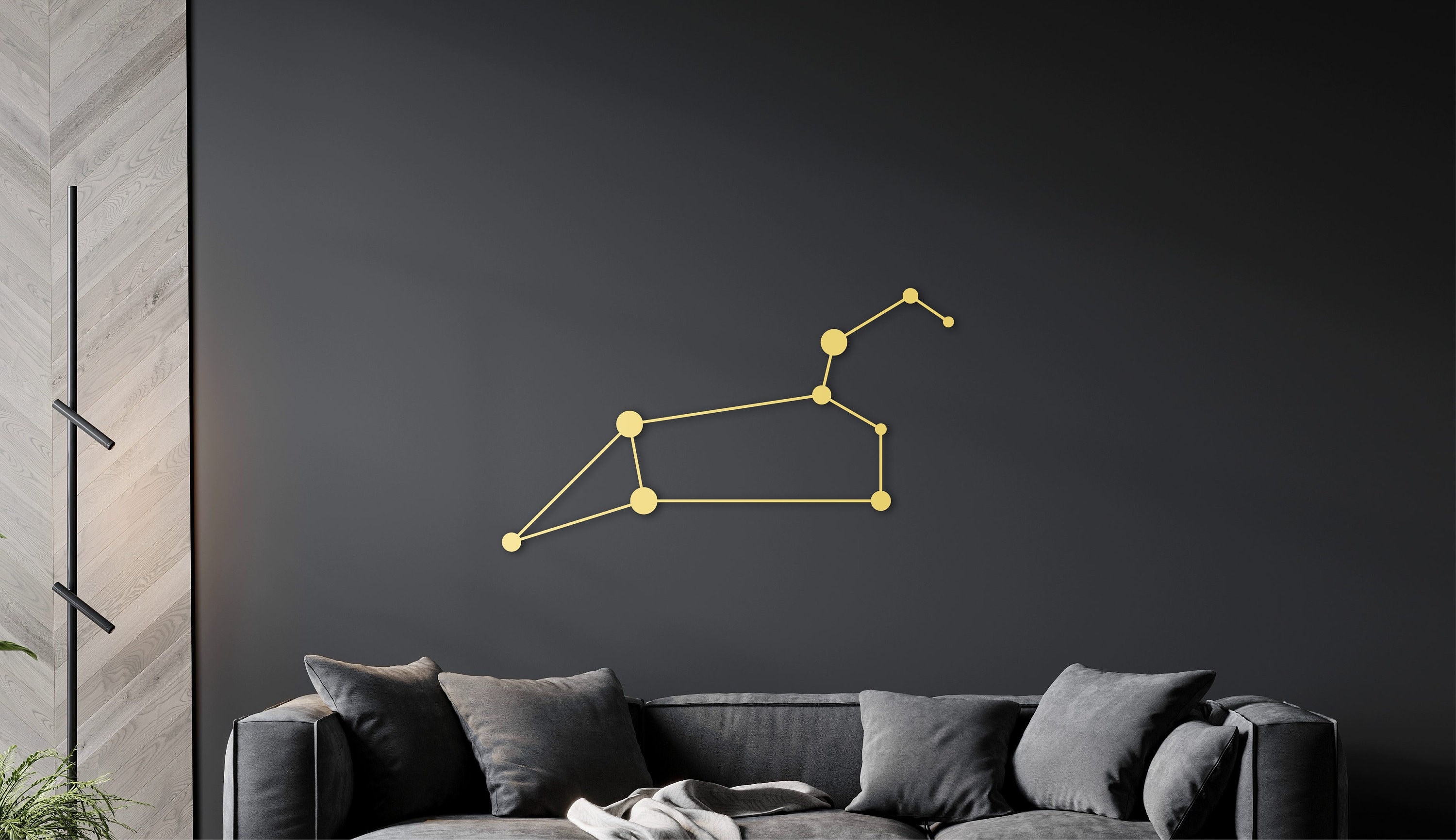 Konstellation Löwe, Sternzeichen Löwe, Holzbild, Wanddekoration, Astronomie, Geburtstagsgeschenk