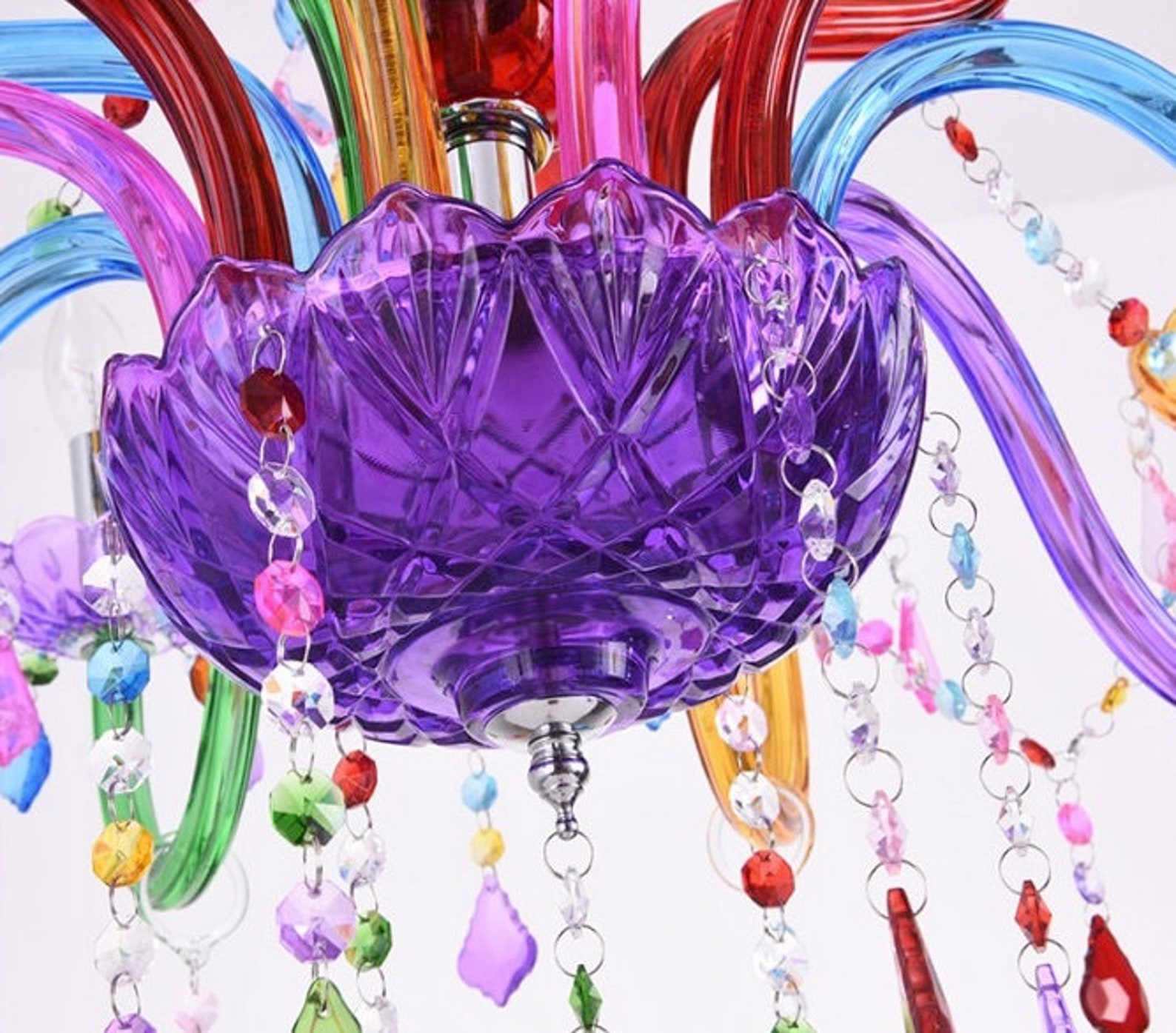 Colourful Quirky Chandelier Transparent Chandelier with Drop Etsy