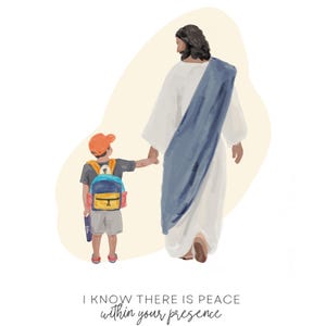 Aquarelportret met Jezus | Aangepast van foto, digitale handgeschilderde afdruk — Christian Memorial Art, kind, miskraam, baby, wandelen