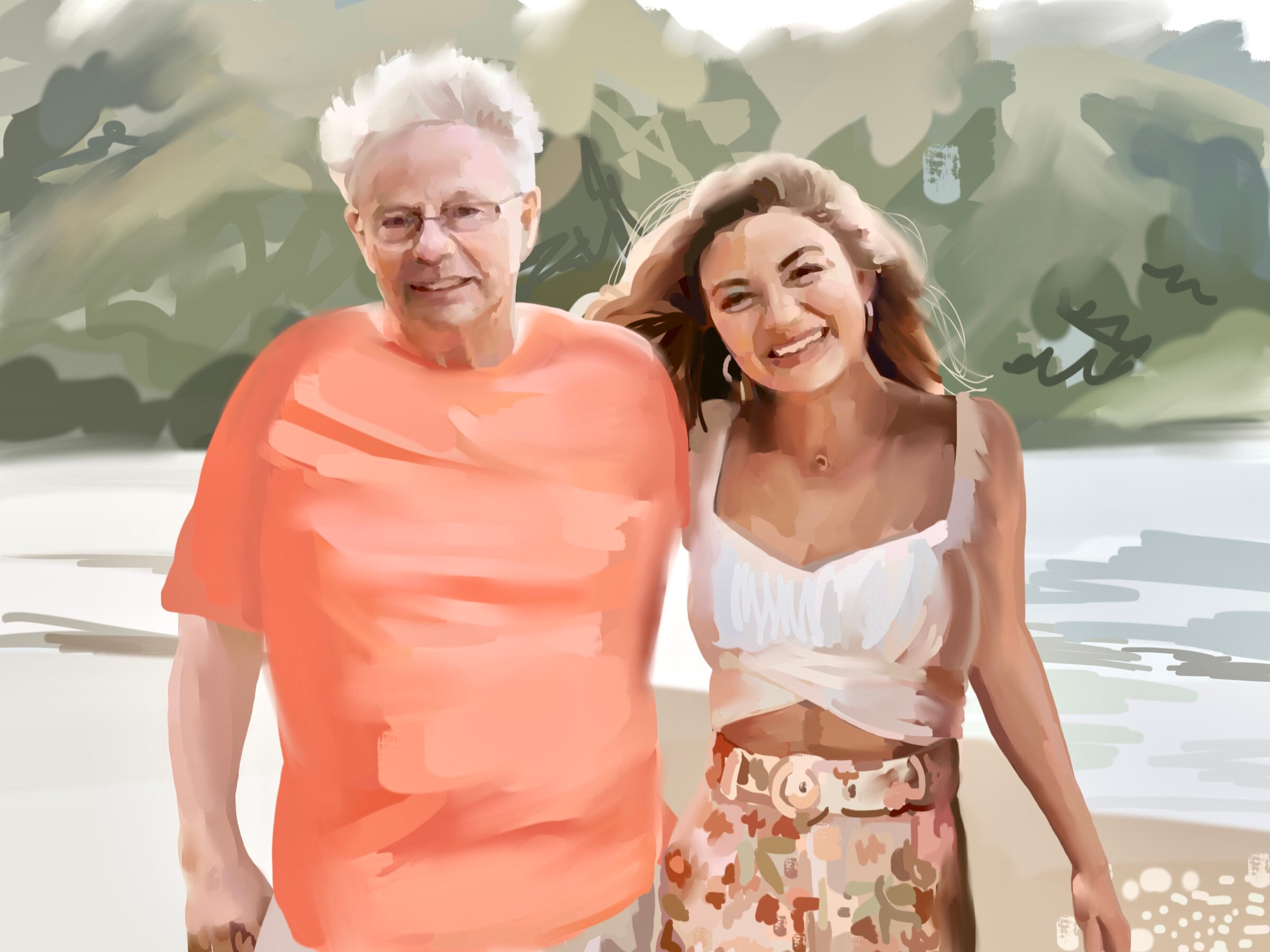 Memorial Painting for Loss of Loved One Digital Portrait Etsy