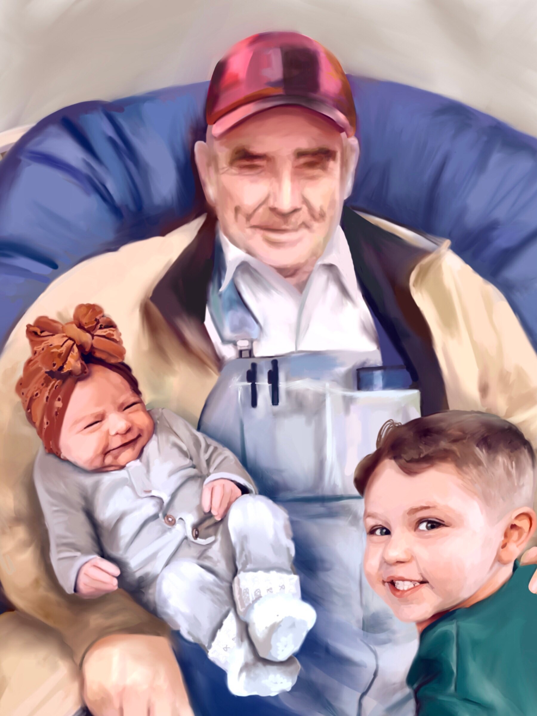 Memorial Painting for Loss of Loved One Digital Portrait Etsy