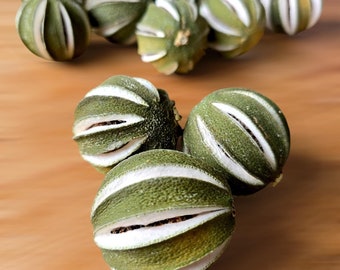 LIMONES VERDES DESHIDRATADOS, Limones naturales enteros cortados para manualidades y decoración, cítricos decorativos para popurrí, exhibiciones, coronas y guirnaldas.