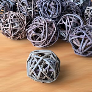 BRUNCH WICKER BALLS (4cm) in Brown, Natural Rattan, Decorative Spheres, Boho, Farmhouse, Eco-Friendly Home Decor, Rustic Wedding Decorations