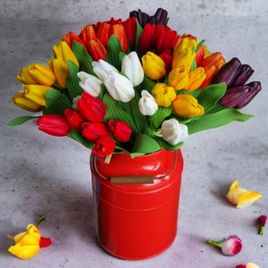 Real Touch TULIPS, FAUX tulips, Fragranced Tulips, ARTIFICIAL Bouquet, Pu Foam Tulip Flower Bouquet, Bridal Flowers, Table Wedding Décor