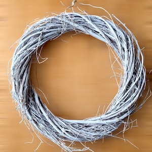30cm Round Willow Wreath Base in Washed Grey for Wreath Making, Year Round Wreath, Rustic Home Decor, Christmas Wooden Wreath For Front Door