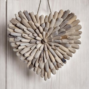 DRIFTWOOD HEART Wall HANGING | Unique Rustic Beach Decor | 40 Cm ...