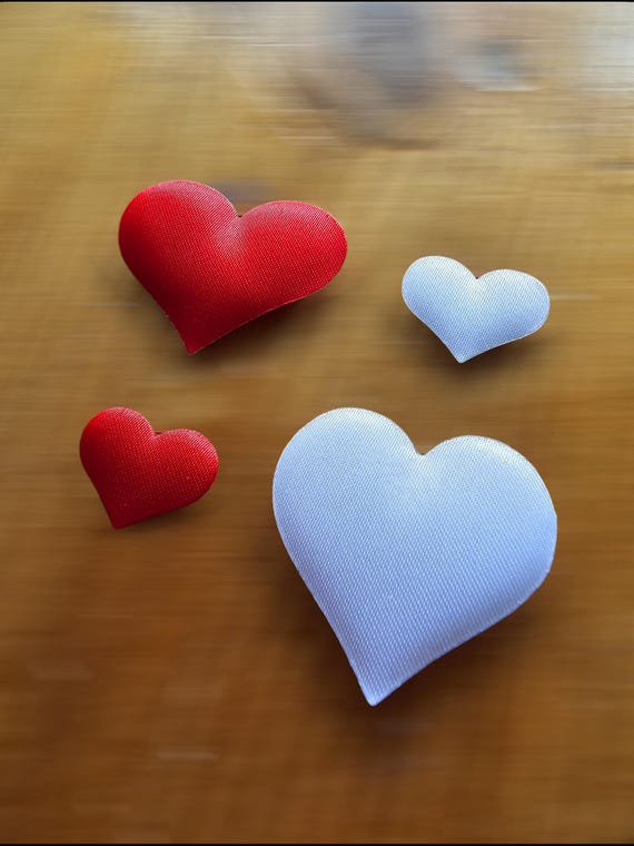 Craft Embellishments: Padded Hearts: Red: Pack of 24 Craft Embellishments: Padded Hearts: Red: Pack of 24