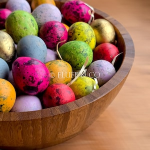 Blown QUAIL EGGS (6/12) - Colourful Quail Egg Decoration, Dried Natural Quail Eggs, Easter Craft, Mini Eggs, Spring Decor Table Decoration