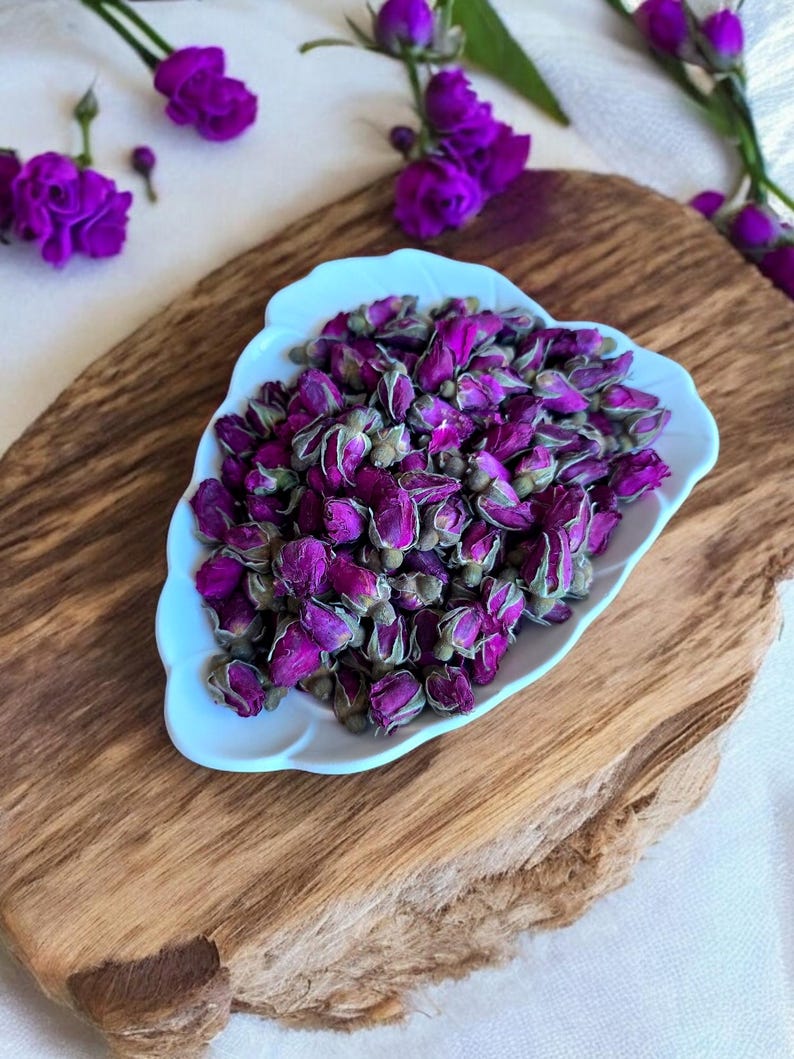 Dried ROSE BUDS - Fragrant Organic Purple Roses, Small Rose Flowers for ...
