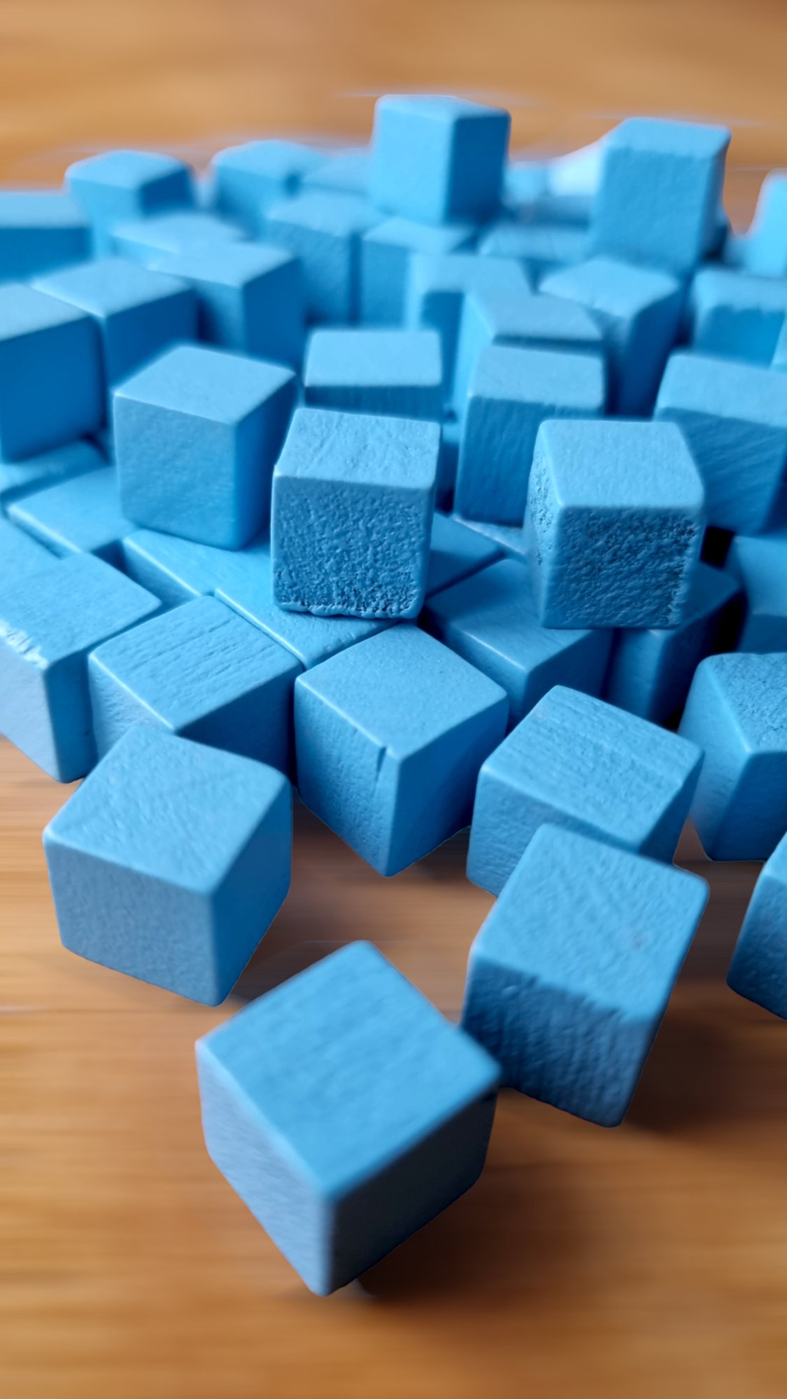 10mm Wooden Cubes ~ Board Game Pieces ~ Blue Wood Cube Tokens ...