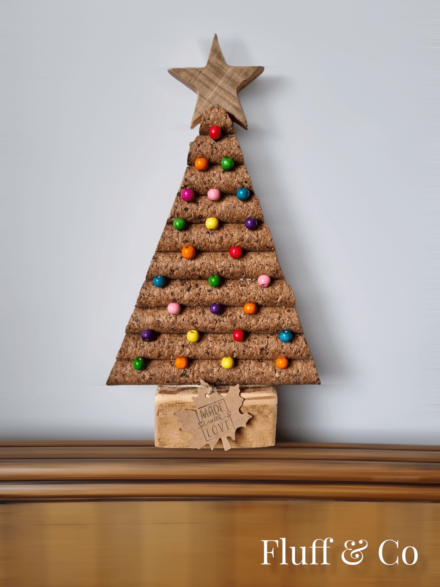 allshope Wood Christmas Tree Decor, Cute Standing Desk Ornament Home Office  Party Favor Gift