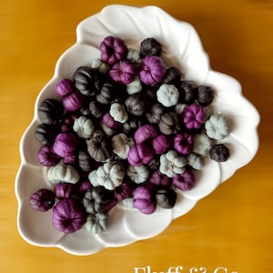 Putka Pods ミニベビーパンプキン パープルグレー&ブラックミックス クラフトデコレーション ポプリリース カード作り 秋冬 ハロウィンディスプレイ