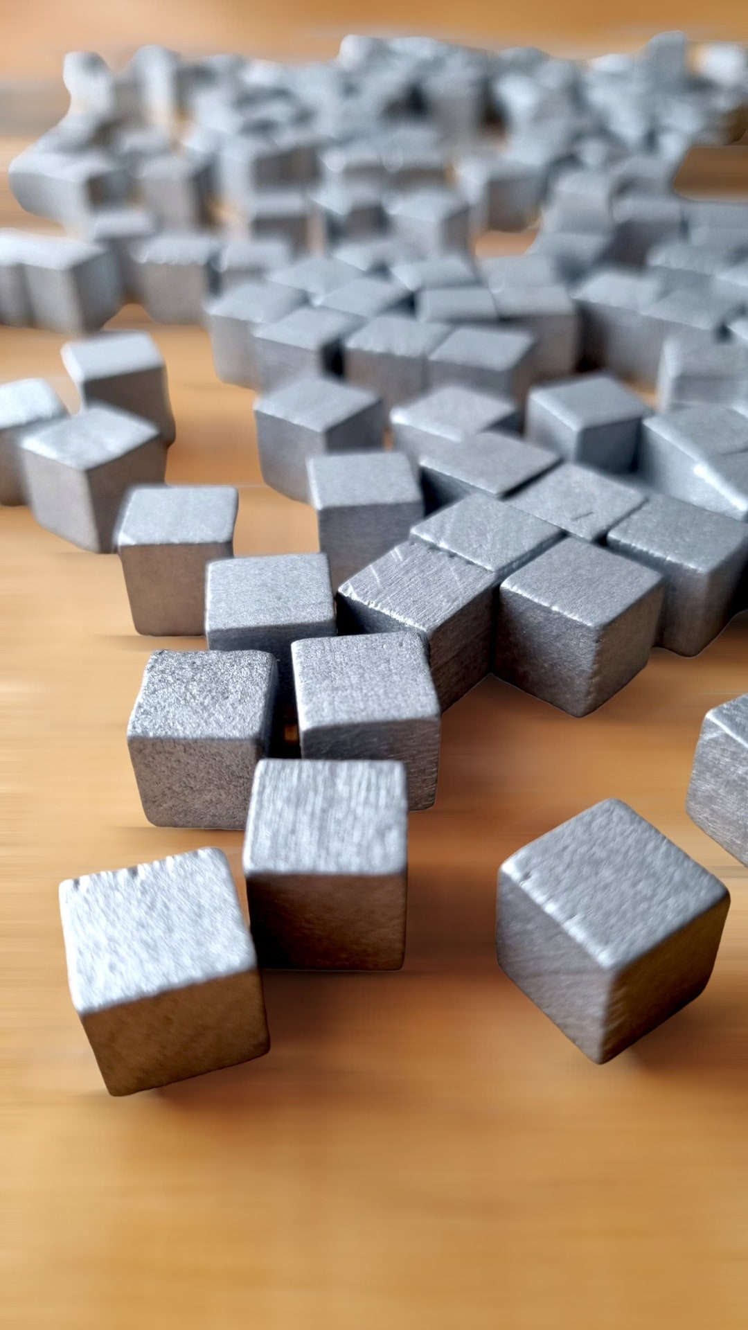 10mm Wooden Cubes ~ Board Game Pieces ~ Silver Wood Cube Tokens ...