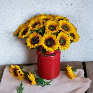 Künstliche SONNENBLUMEN, SEIDE Sonnenblumenstrauß, schöne gelbe Blumen, künstlicher Blumenstrauß, Kunstblumenstrauß Sommerblumen Wohnkultur