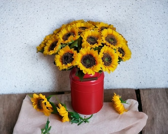 Artificial SUNFLOWERS, SILK Sunflower Bouquet, Beautiful Yellow Flowers, Artificial Bouquet, Faux Flower Bouquet Summer Flowers Home Decor