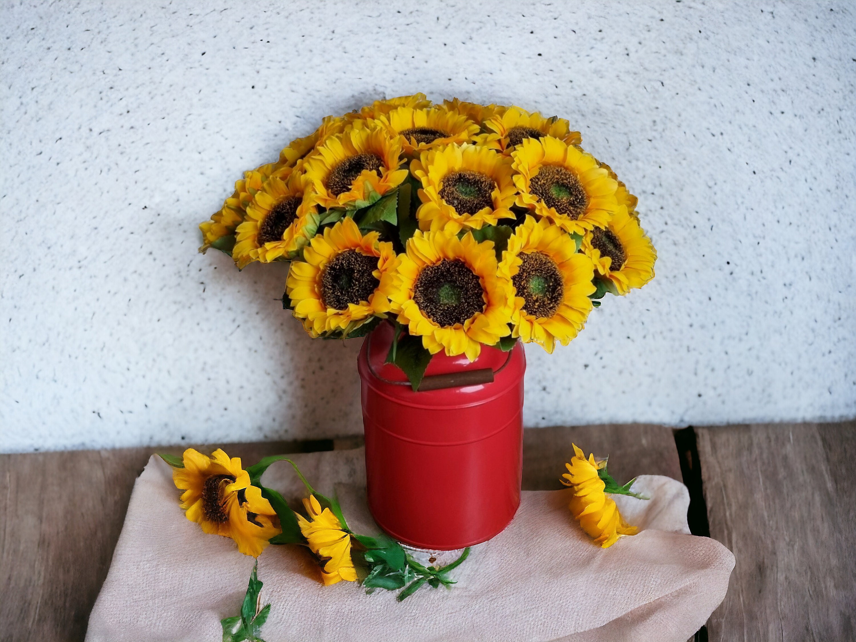 1 Mazzo Di Girasoli Artificiali Con Stelo, Fiori Falsi In Seta Perfetti Per  La Decorazione Della Casa/matrimonio/festa/cucina/compleanno/giardino