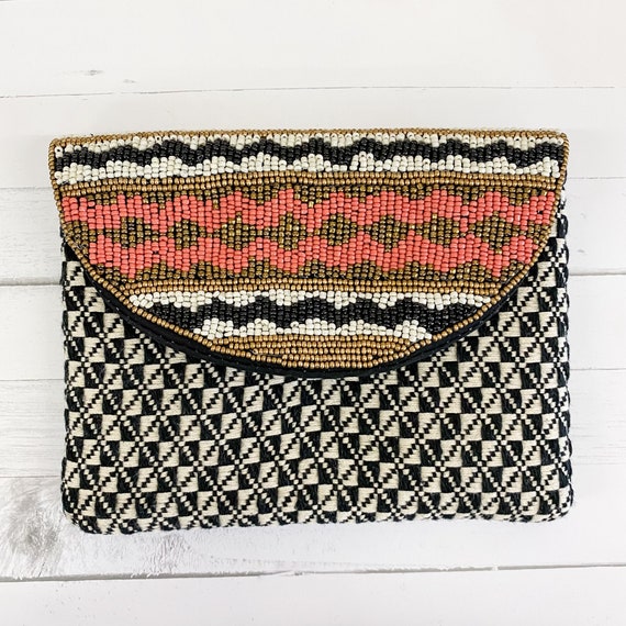 Beaded crossbody mini black Gem