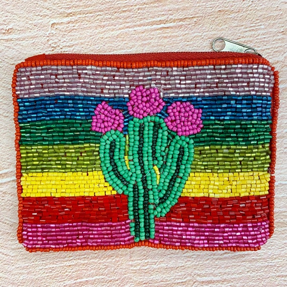 Cactus Beaded Coin Purse - image 1