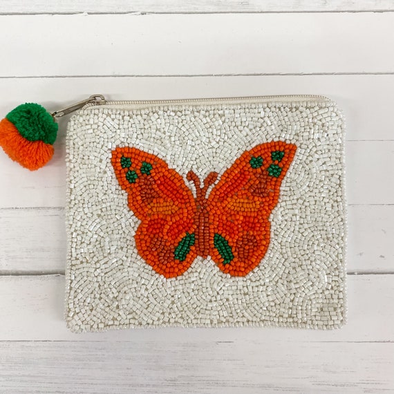 Butterfly Beaded Pouch - image 1