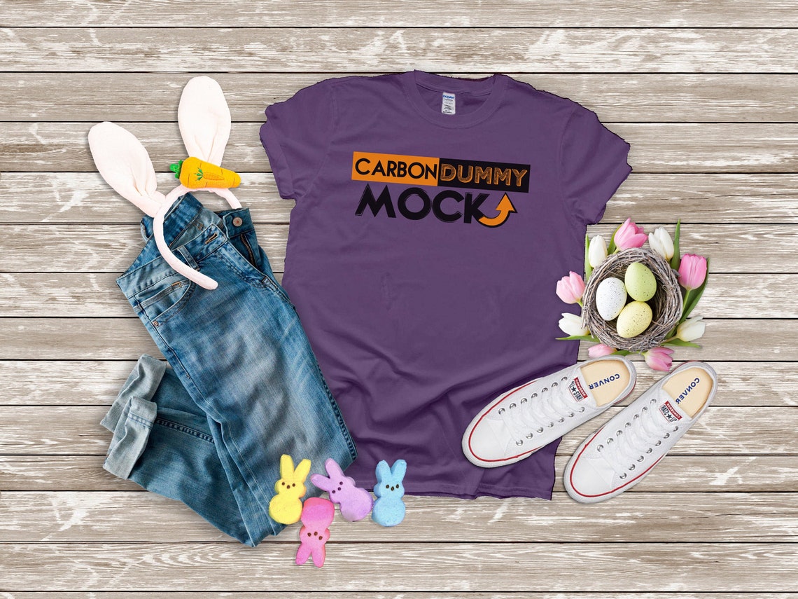 Download Mockup T-shirt Gildan 5000 Mockup Easter Mockup Purple | Etsy