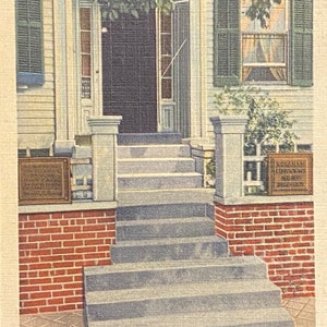 Entrance, Abraham Lincoln&#39;s Home - 1844-1861 - Springfield, Illinois - 1949 Linen Postcard