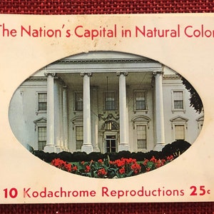 Stolica Narodu w Naturalnym Kolorze 10 Reprodukcji Kodachrome Flip Book Waszyngton DC Dystrykt Kolumbii
