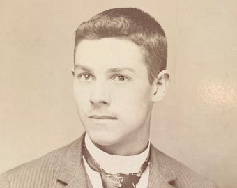 Victorian Era Portrait of a Well Dressed Young Man, Mid 1800s Adrian Michigan, J. A. Foster Photographer