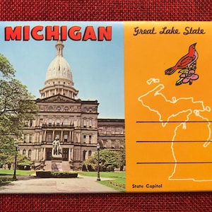 Michigan: Great Lakes State Photo Collection Vintage Accordion Brochure